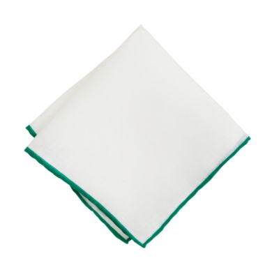 Tipped linen pocket square