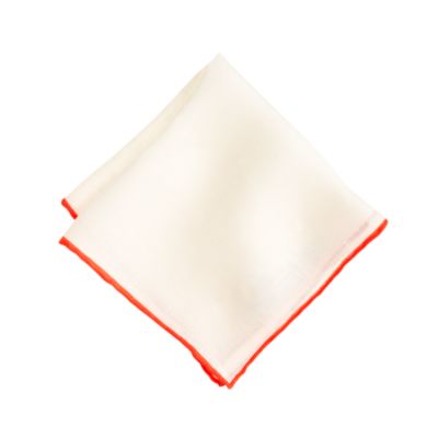 Tipped linen pocket square