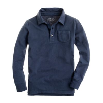 Boys' long-sleeve jersey polo