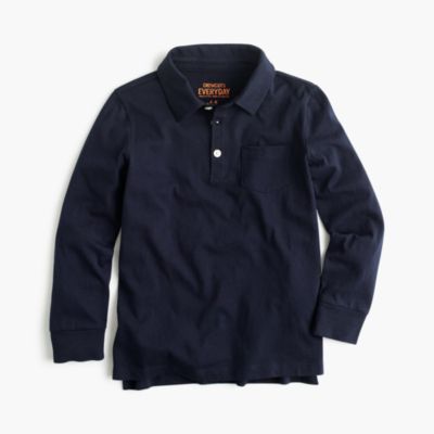 Boys' long-sleeve jersey polo