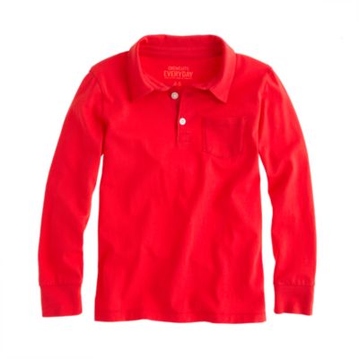 Boys' long-sleeve jersey polo