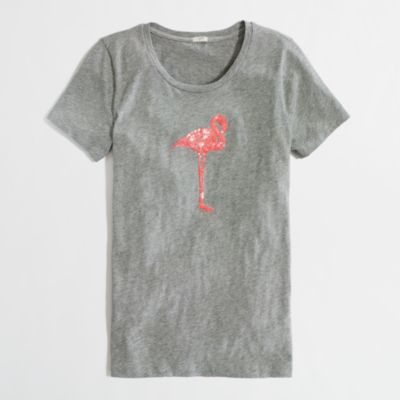 Factory sequin flamingo graphic tee