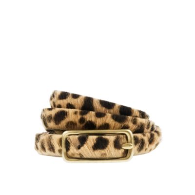 Skinny calf hair belt