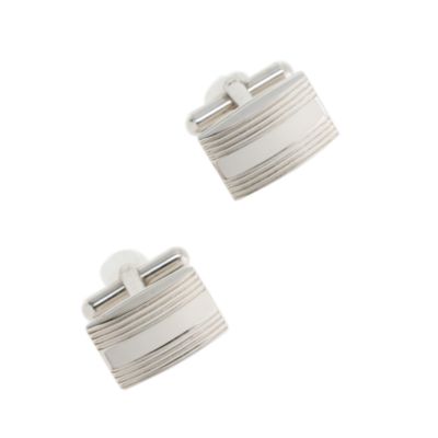 Rectangle silver cuff links