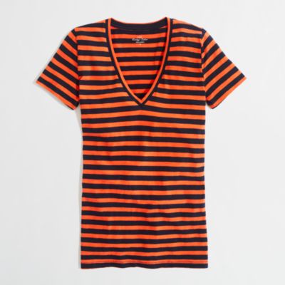 Factory layering v-neck tee in stripe