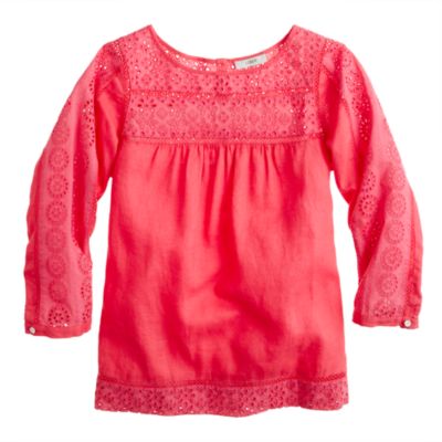 Linen eyelet top