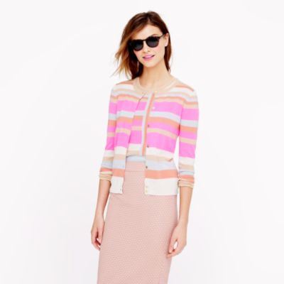 Collection featherweight cashmere cardigan in two-way stripe