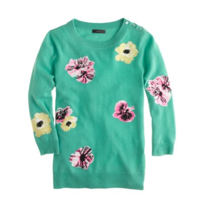 Collection cashmere sweater in punk floral