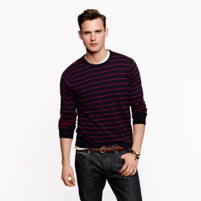 Cotton-cashmere sweater in stripe