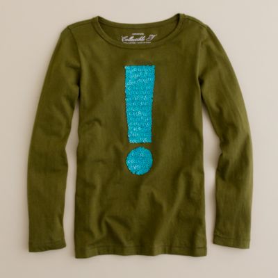 Girls' long-sleeve exclamation tee