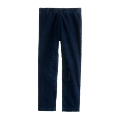 Girls' equestrian denim leggings