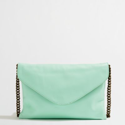 Factory leather envelope clutch