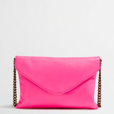 Factory leather envelope clutch