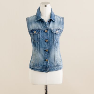 Denim vest in workwear wash