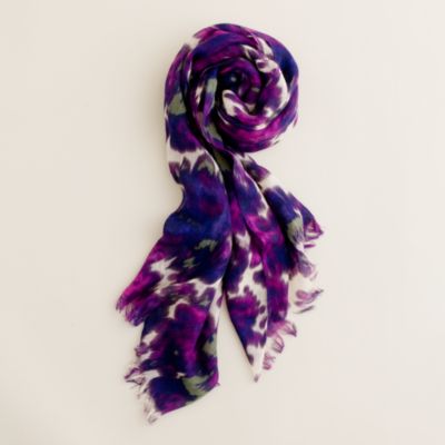 Watercolor floral scarf