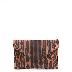 Collection invitation clutch in printed calf hair