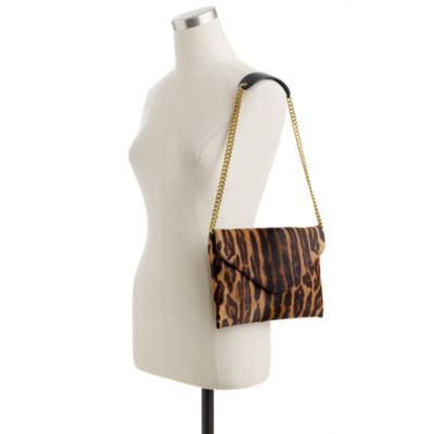 invitation clutch in printed calf hair