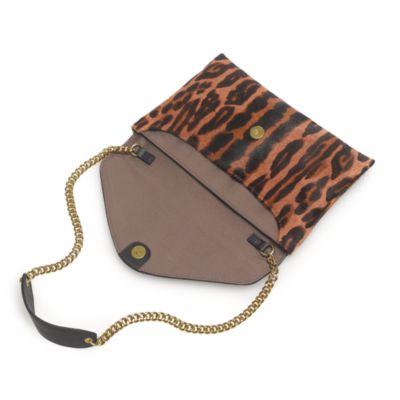 invitation clutch in printed calf hair