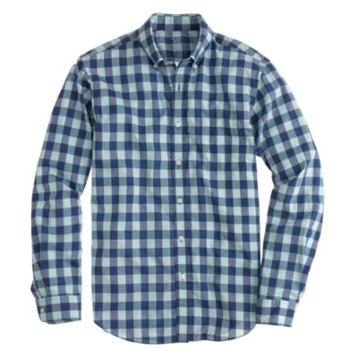 Lightweight shirt in aqua gingham