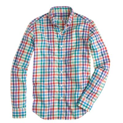 Lightweight shirt in multi tattersall