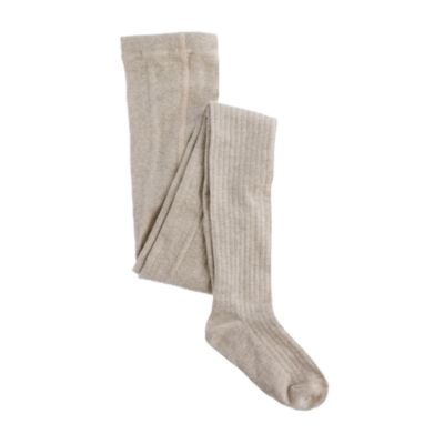 Girls' metallic ribbed tights