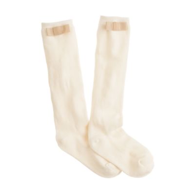 Girls' grosgrain bow knee-highs