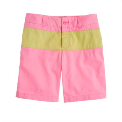 Broken-in boyfriend chino short in colorblock