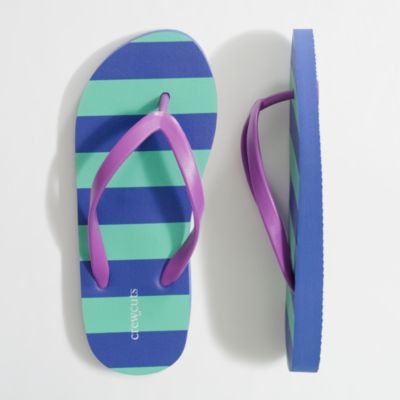 Factory girls' stripe flip-flops