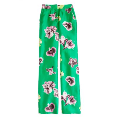 Collection silk-wool punk floral trouser