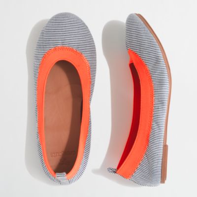 Factory girls' stripe Marley ballet flats