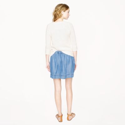 Lightweight washed chambray skirt