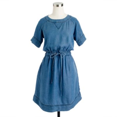 Lightweight washed chambray dress