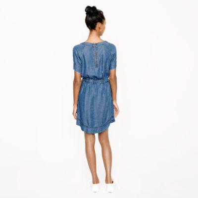 Lightweight washed chambray dress