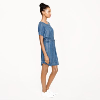 Lightweight washed chambray dress