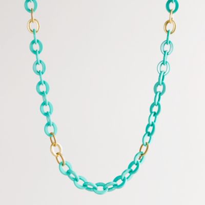 Resin and gold link necklace