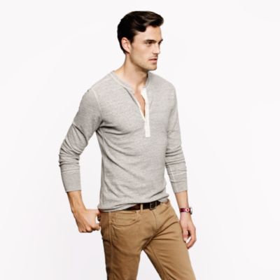 Homespun Knitwear coalminer contrast henley