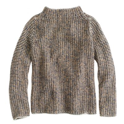 Collection cashmere back-zip mockneck sweater