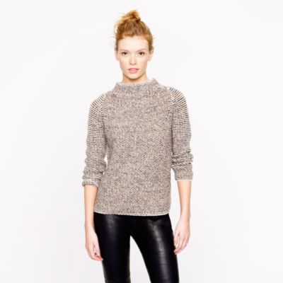 Collection cashmere back-zip mockneck sweater