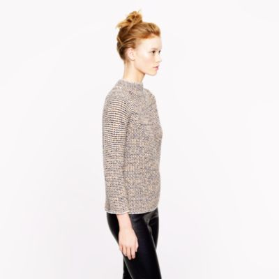 Collection cashmere back-zip mockneck sweater