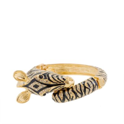 Enameled zebra bangle
