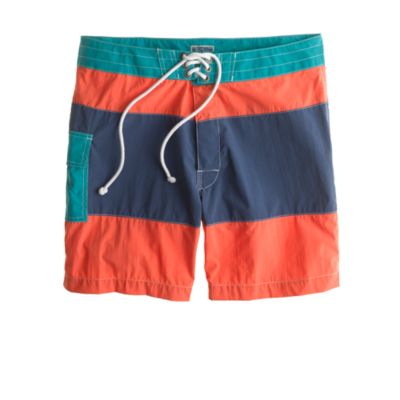 7" board shorts in cove harbor stripe