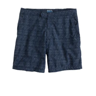 7" board shorts in indigo ikat