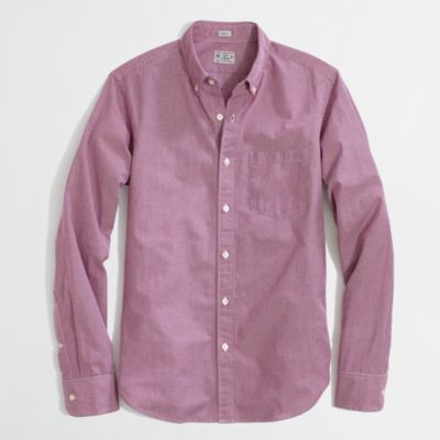 Factory slim washed shirt in two-color gingham
