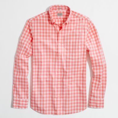 Factory slim washed shirt in medium gingham