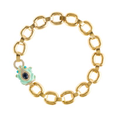 Enameled frog collar necklace