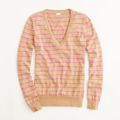 Factory stripe V-neck sweater