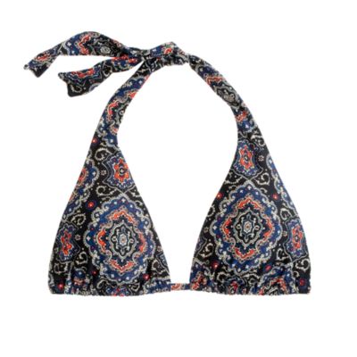 Midnight paisley triangle halter top