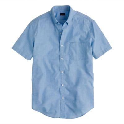 Secret Wash short-sleeve end-on-end shirt