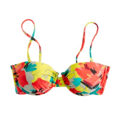 Neon floral padded underwire top