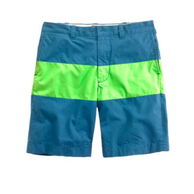 9" Stanton short in lime colorblock